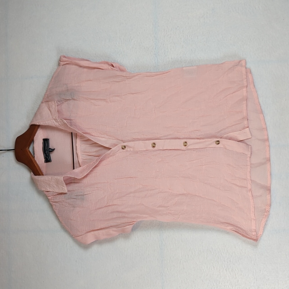 Love‎ University Light Pink Button Down Blouse Shirt S
